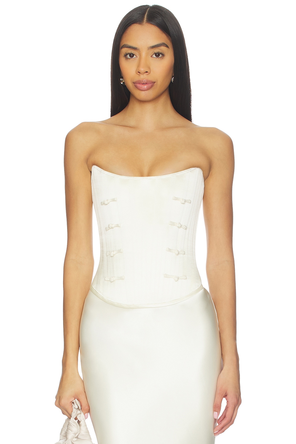 SAU LEE Della Corset Top in Ivory | REVOLVE