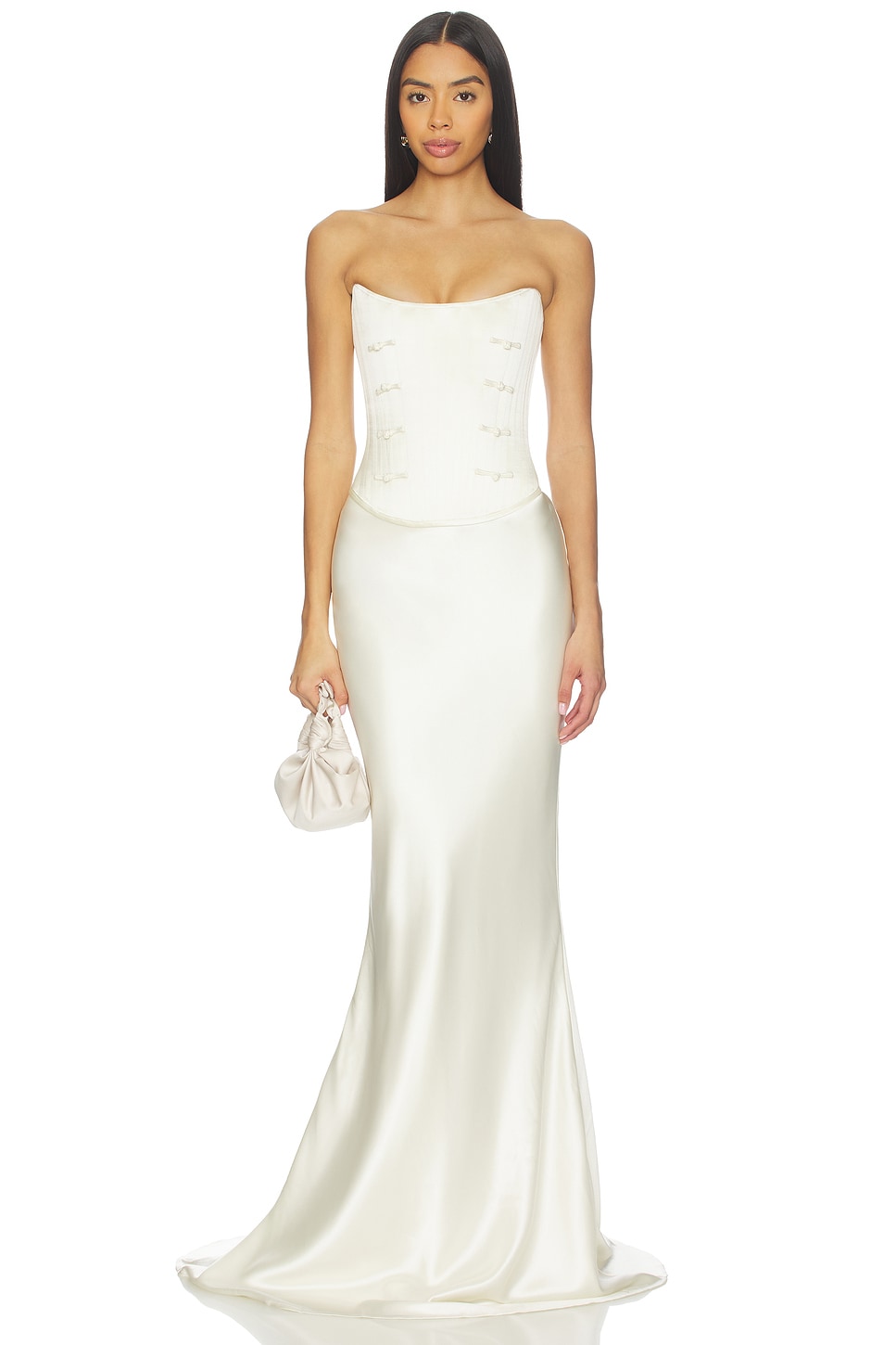 white corset top dress Off White Embroidered Corset Detail Mini Dress main image 1