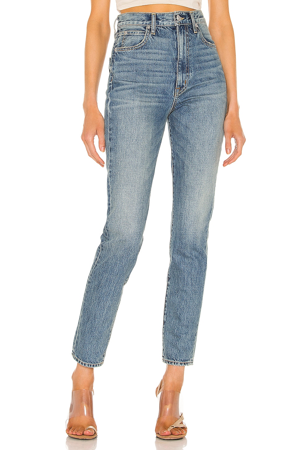 Beatnik High Rise Slim Jean in Blue. Revolve Women Clothing Jeans High Waisted Jeans 