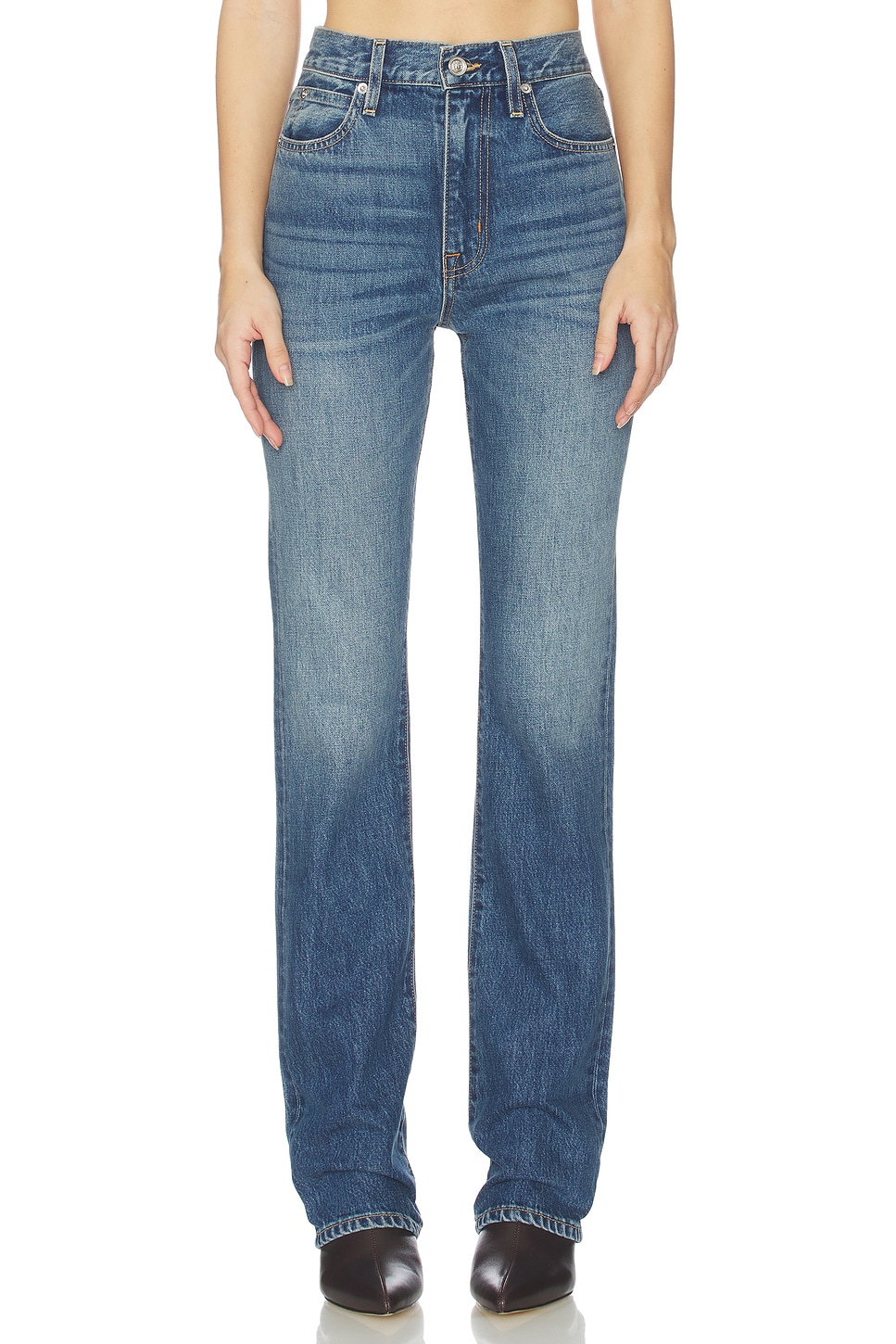 SLVRLAKE Jade High Rise Slim Boot Jeans in Endless Highway Blue