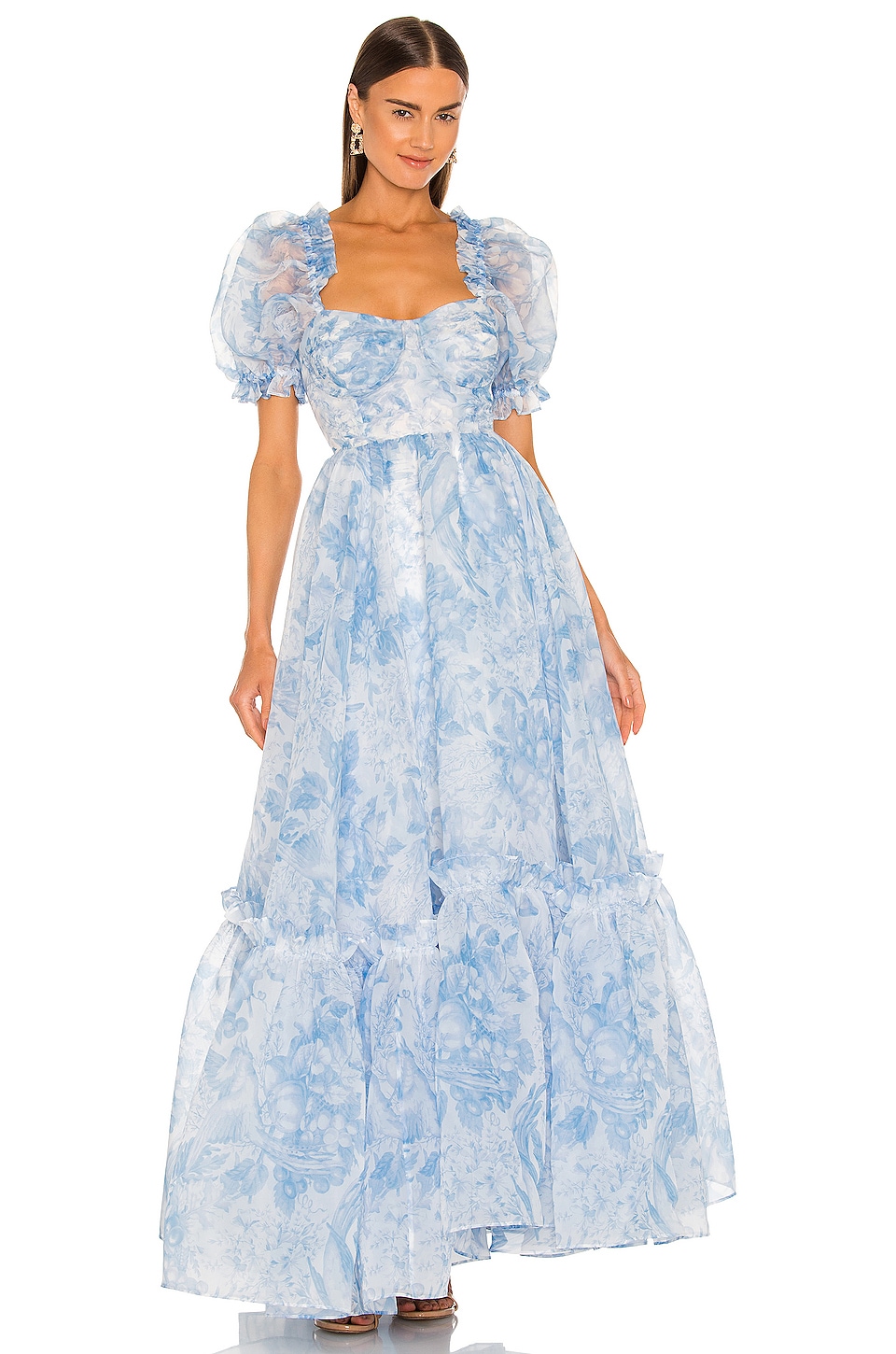 The Ritz Dress in Baby Blue Toile ...