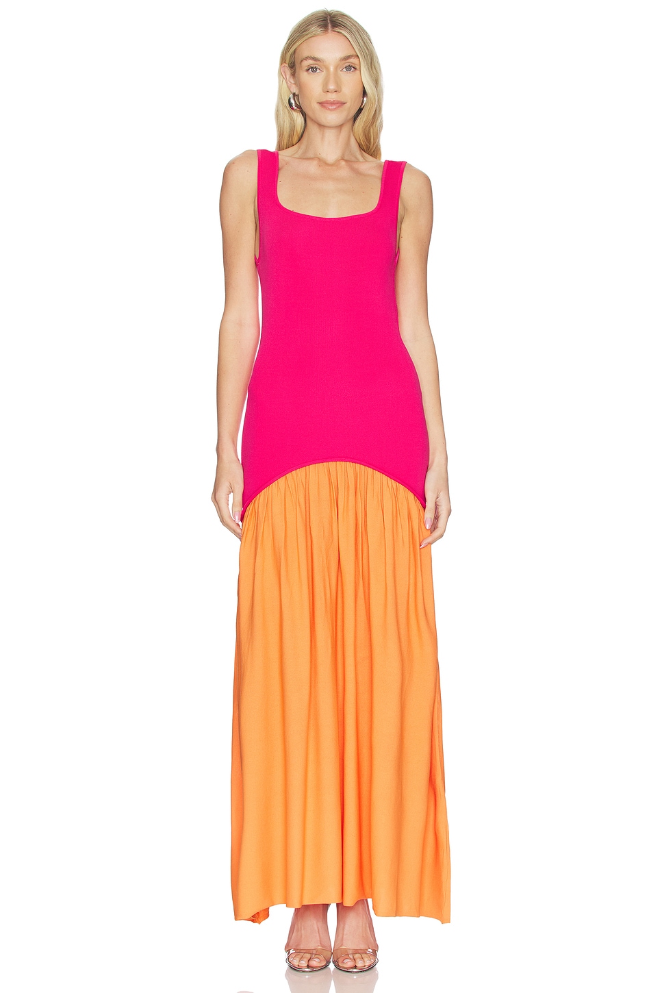 solid and striped pink dress Solid & Striped Camila Dress Orange Soda / Paradise Pink S / Orange Soda / Paradise Pink