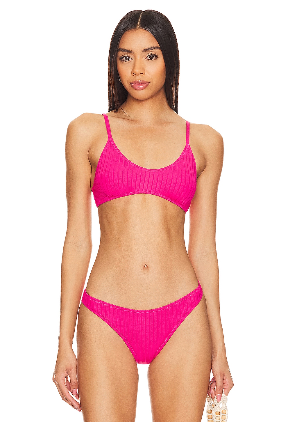 Solid And Striped The Rachel Bikini Top In Hot Pink Revolve