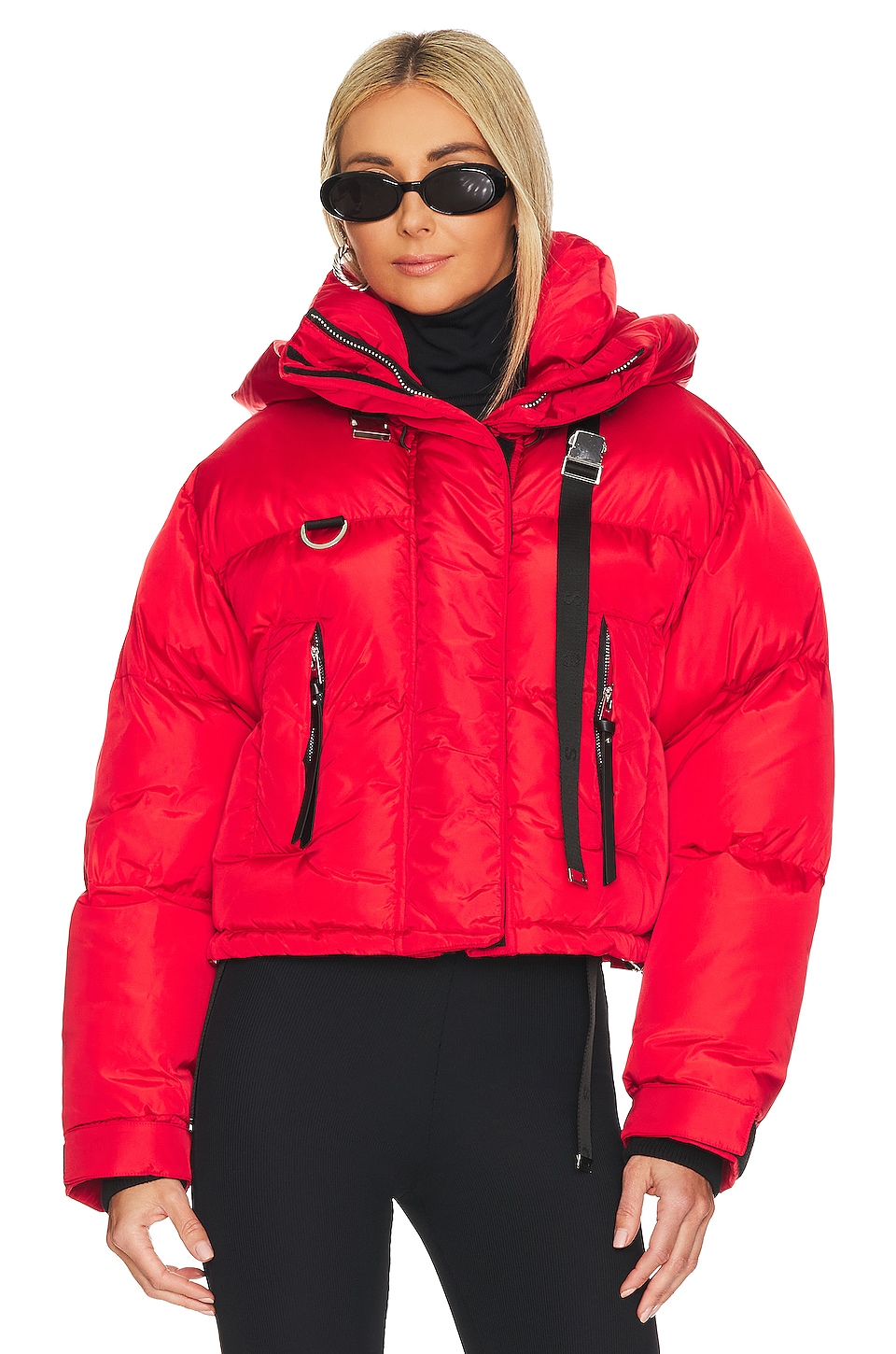 Shoreditch Ski Club Willow Short Puffer in Red
