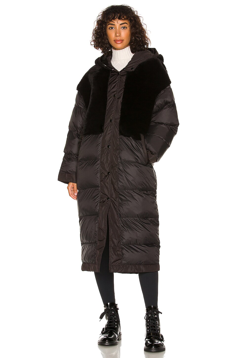 Shoreditch Ski Club Ember Shearling Parka in Black