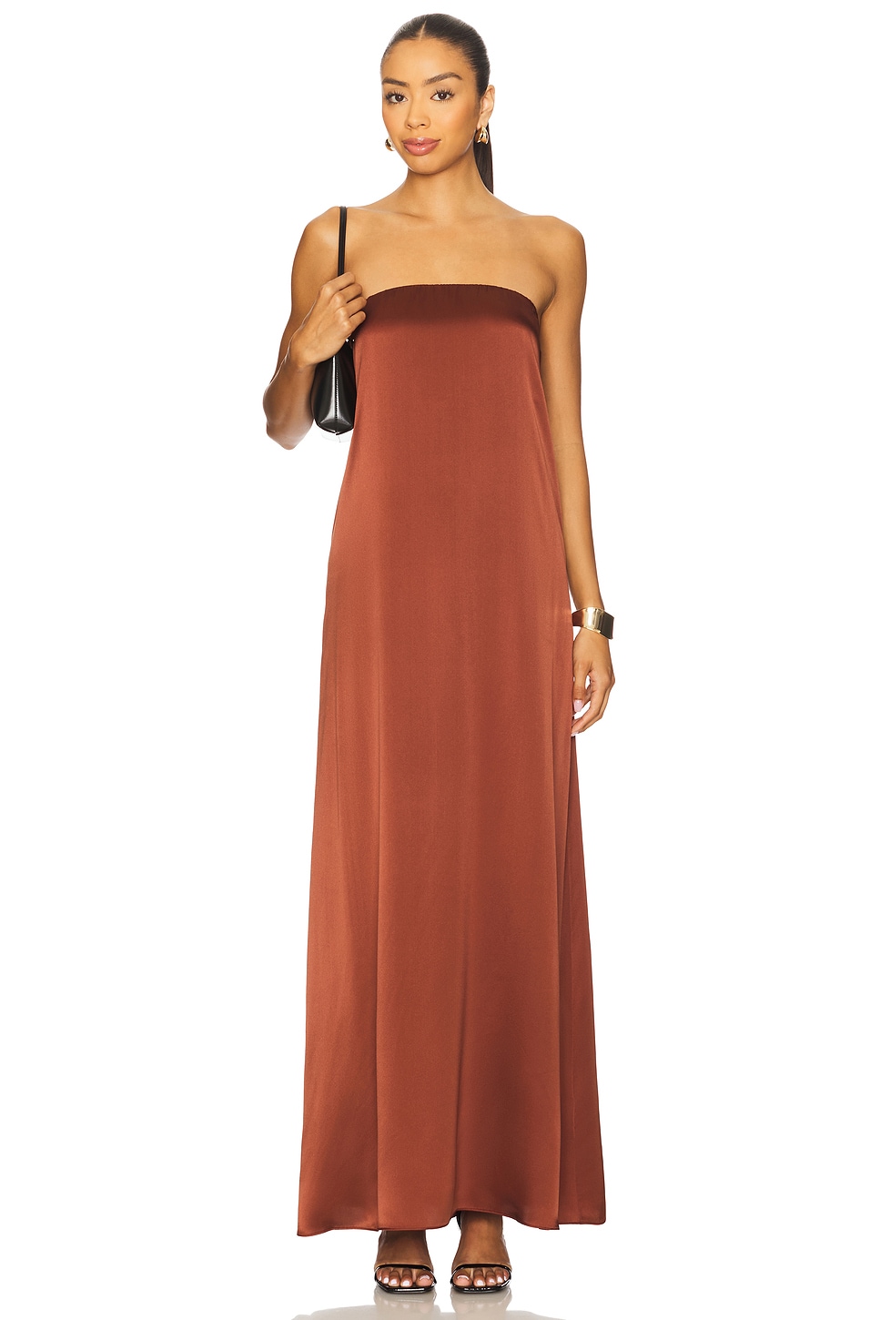 knee length dresses for ladies Arden Navy Pure Silk Bias Cut Maxi Dress | Wedding Guest Dress main image 1