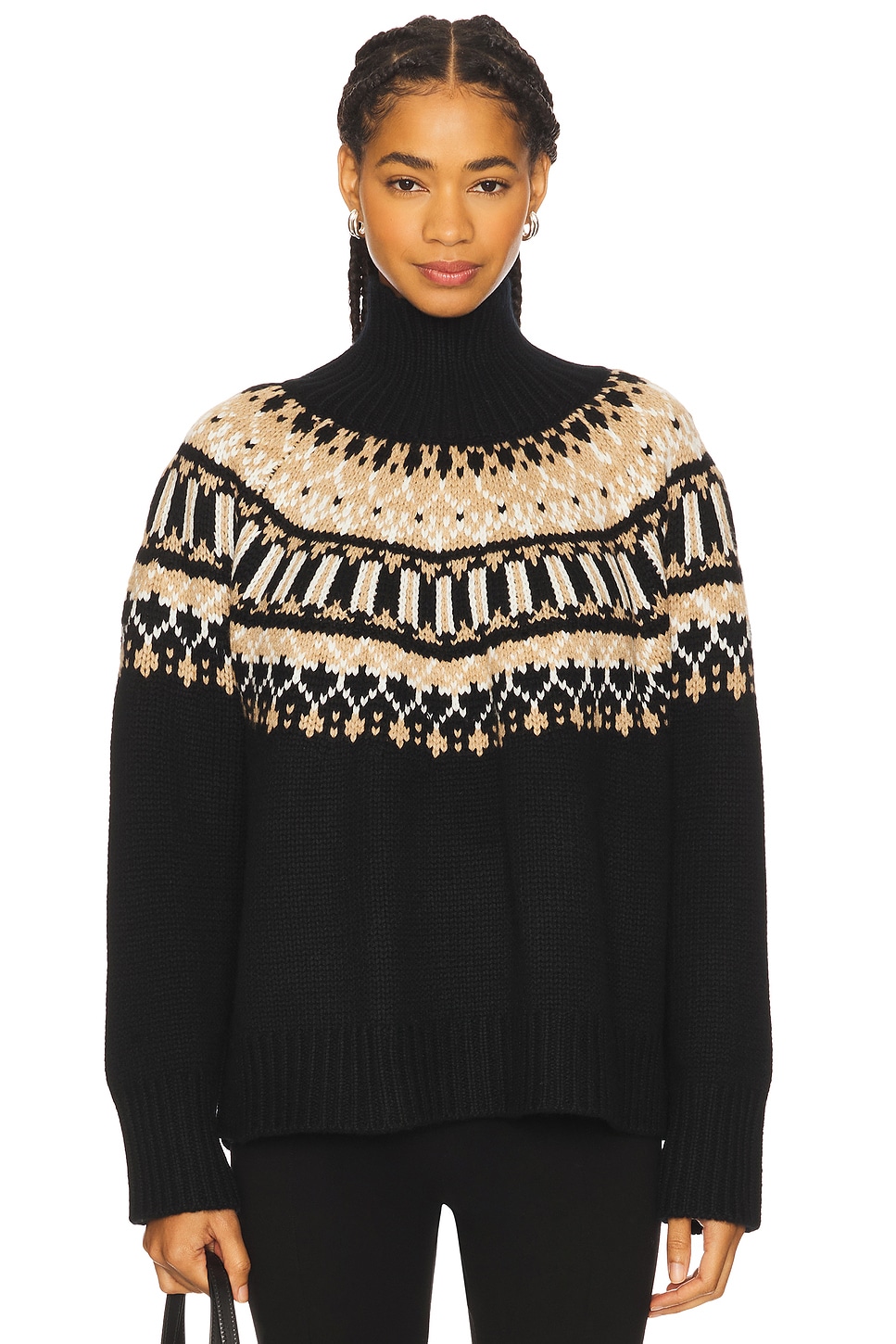 Scottie Slouchy Fairisle Mock Neck Sweater