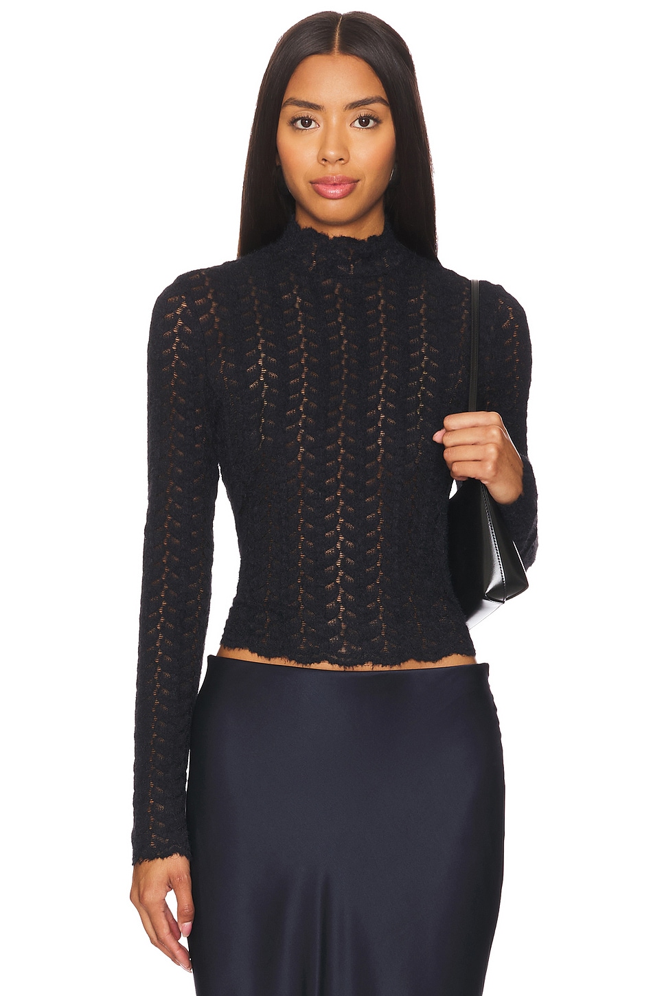 Sablyn Hailey B Cropped Mock Neck Top