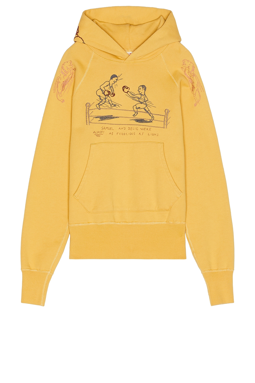 Samuel Zelig Yearbook Hoodie in Yellow REVOLVE