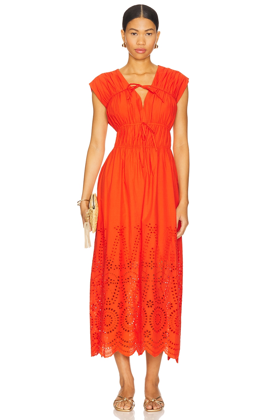 knee length dresses for ladies 21SIX Clementina Chiffon Pleated Dress