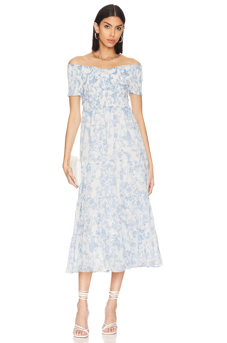 Joie blue discount and white dress