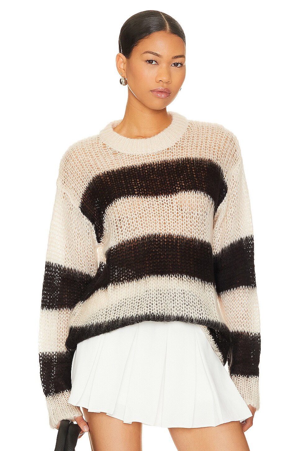 Steve Madden Elson Sweater in Black & White Cap | REVOLVE
