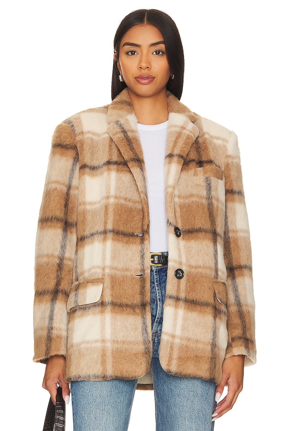 Steve Madden Nana Blazer Coat in Plaid | REVOLVE