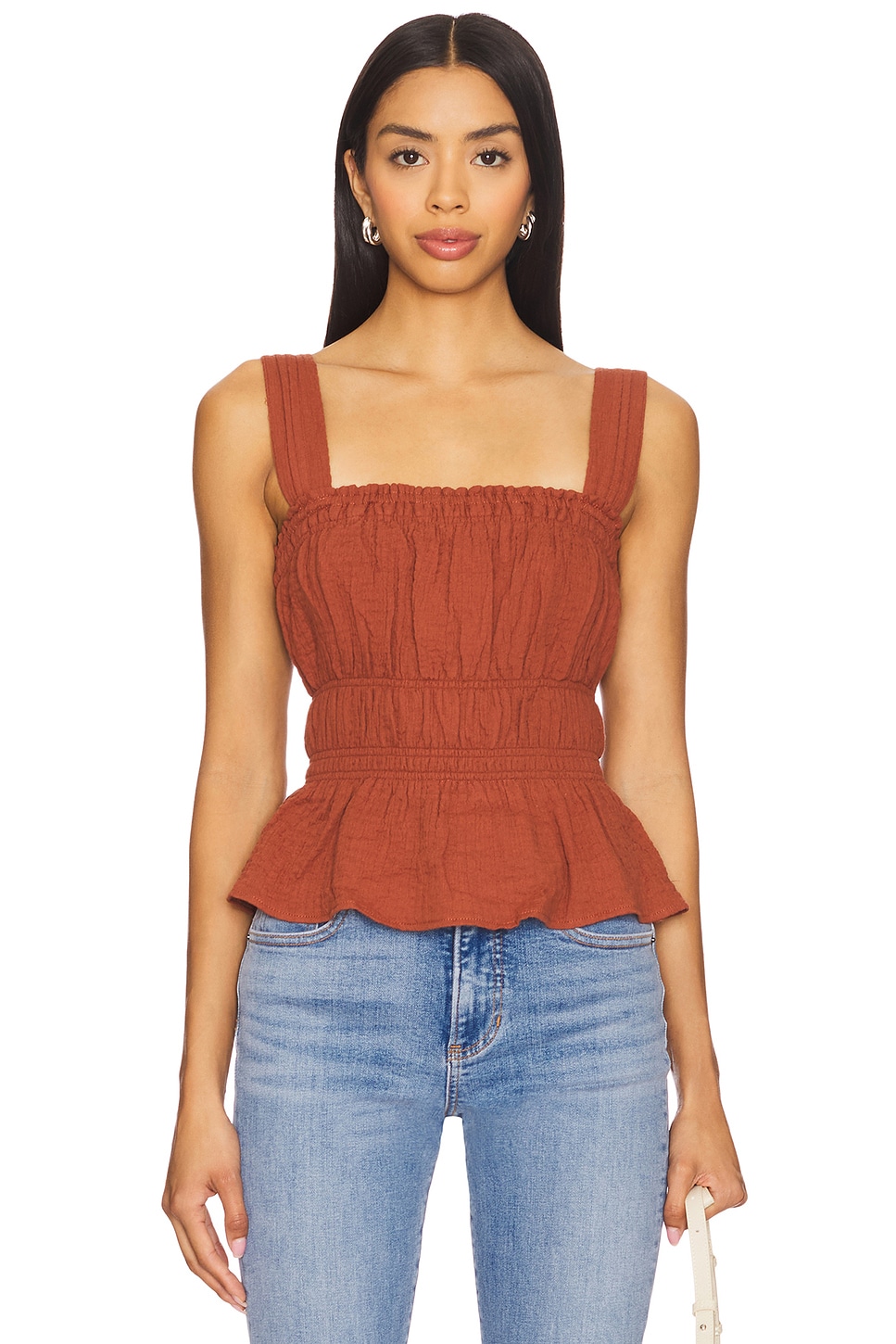 売れ筋商品|||スティーブ マデン カットソー トップス レディース Women's Gabrielle Smocked Top Dusty Brick Steve Madden Gabrielle Top in Dusty Brick | REVOLVE