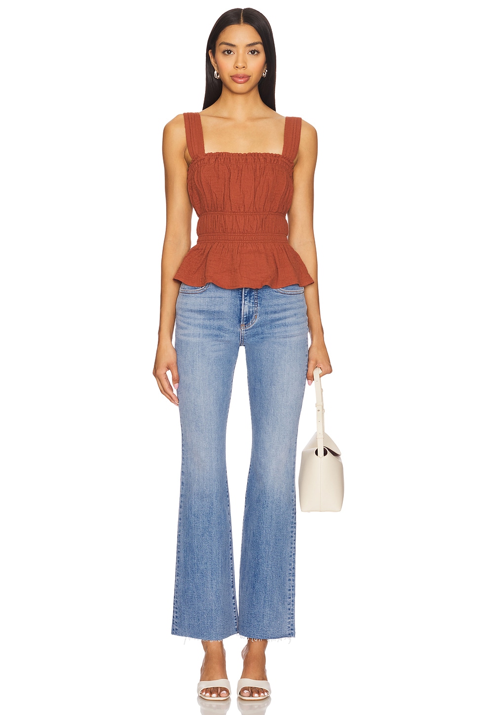 売れ筋商品|||スティーブ マデン カットソー トップス レディース Women's Gabrielle Smocked Top Dusty Brick Steve Madden Gabrielle Top in Dusty Brick | REVOLVE