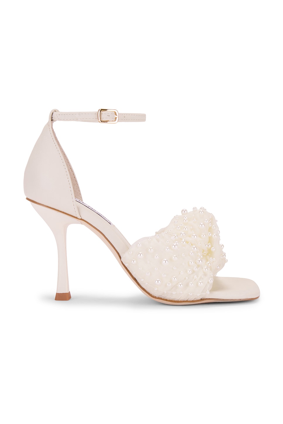 華奢見え効果抜群★Steve Madden★サテン スリングバックヒール サテン クリスタルバックルブロックヒールスリングバック