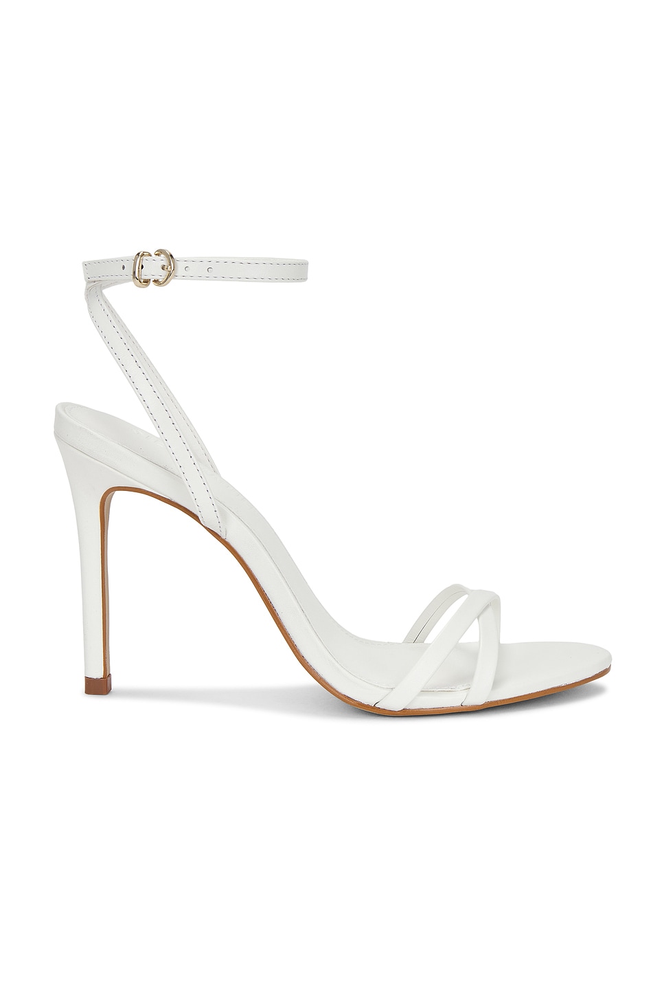 Steve Madden Tranquil White Leather Heeled Sandals - Square Toe Block Heel 5.5 Inch