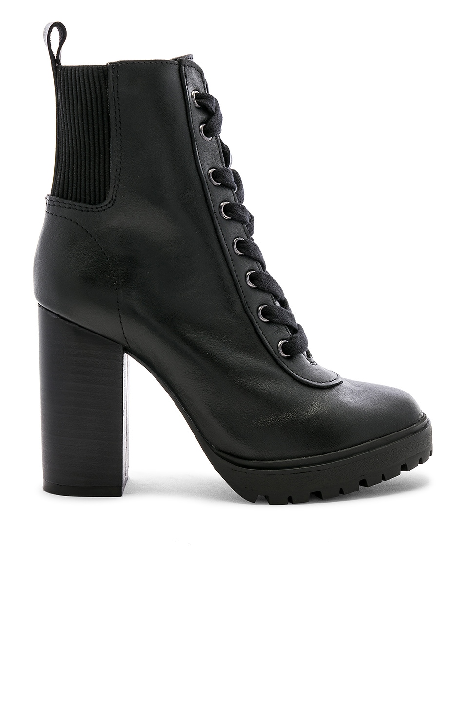 latch black leather boots