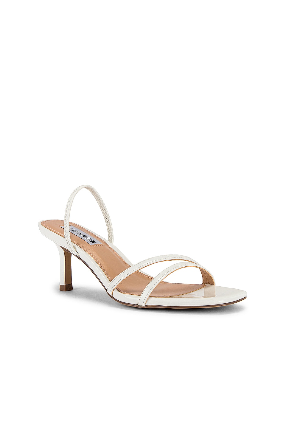 Steve Madden Loft Kitten Heel Sandal in White Patent REVOLVE