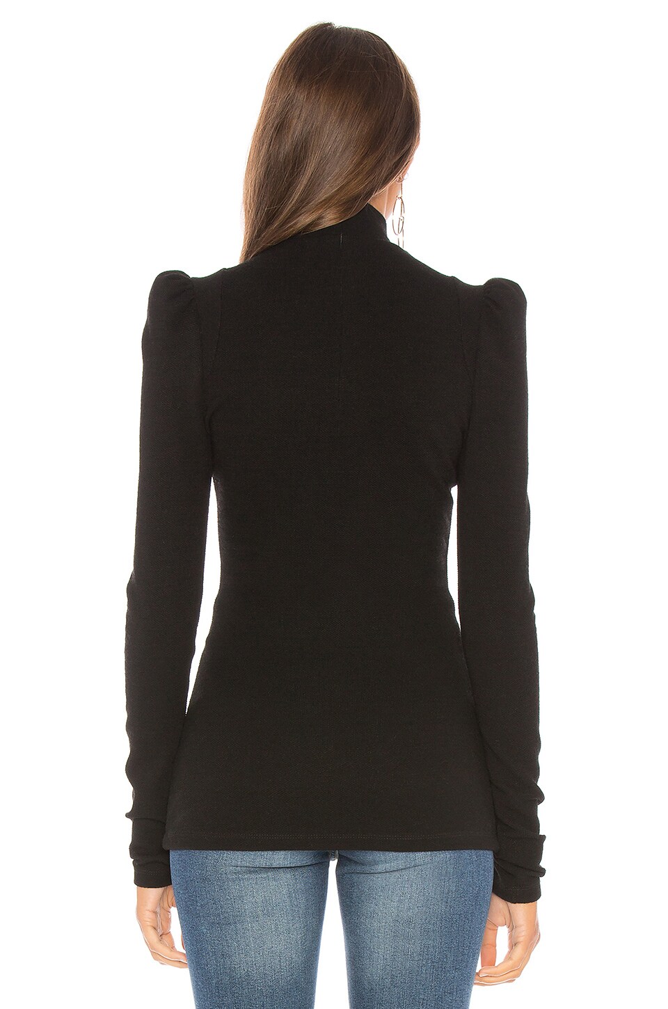 Smythe Puff Sleeve Knit Top in Black Pique REVOLVE