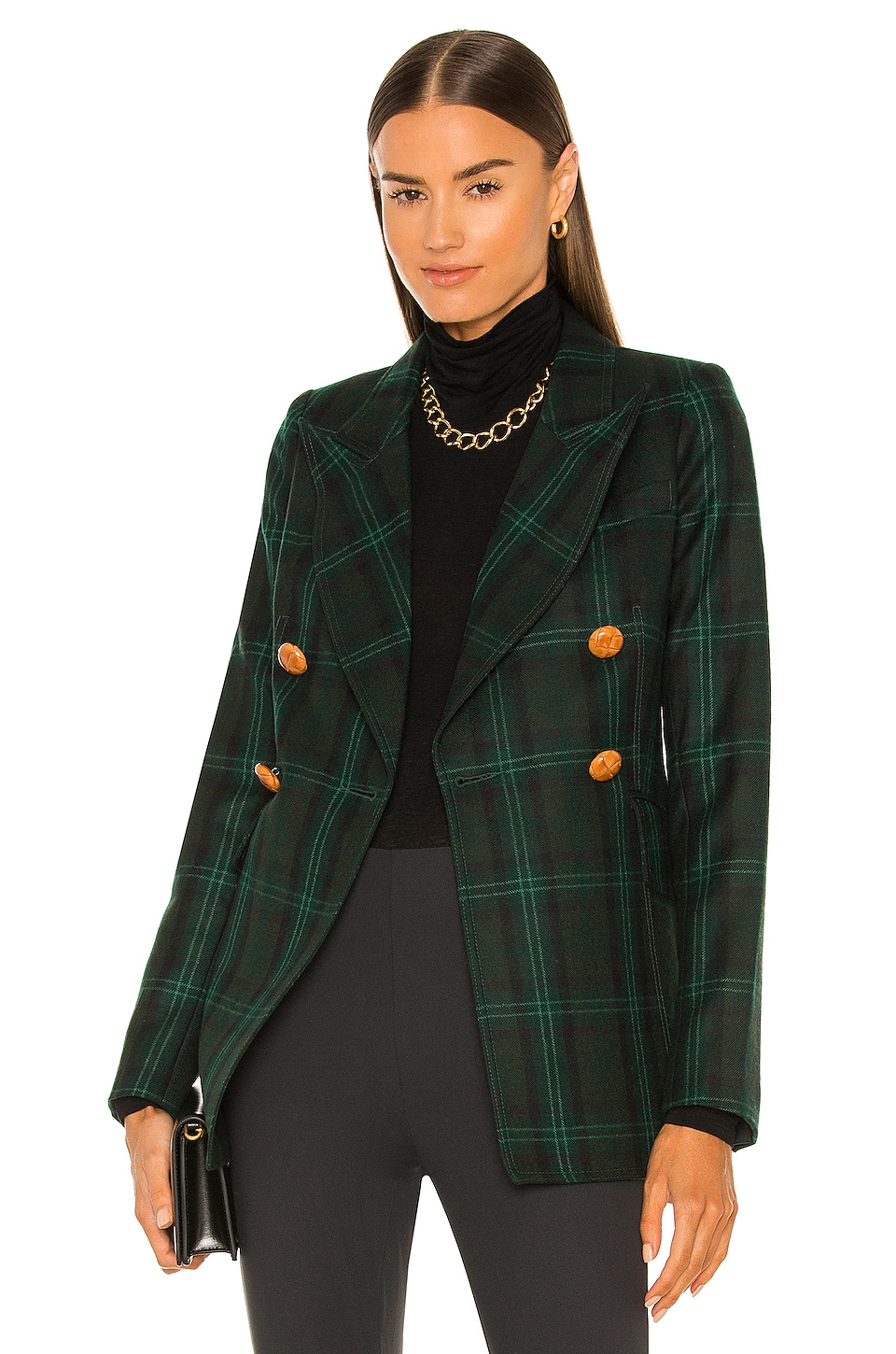 plaid green blazer