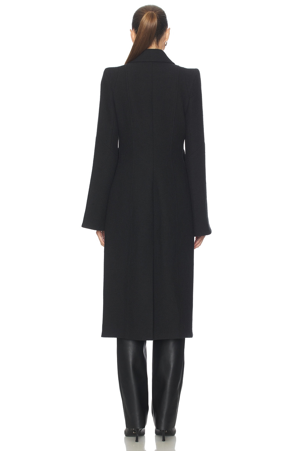 Smythe Pagoda Brando Trumpet Sleeve Coat in Black | REVOLVE