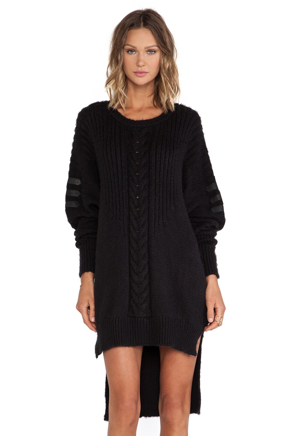 SKINGRAFT Oversized Knit Dress in Black | REVOLVE