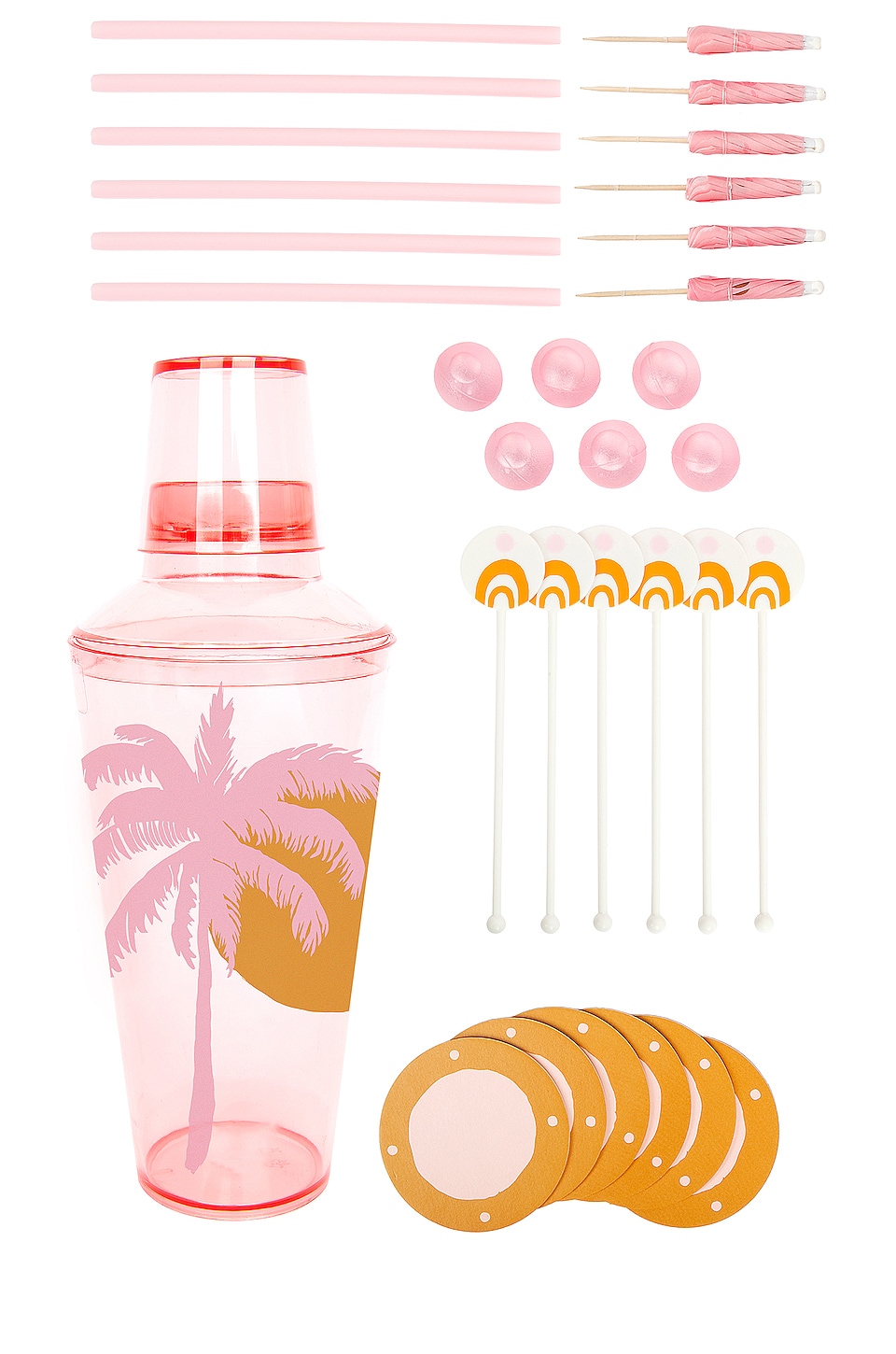 Sunnylife Desert Palms Cocktail Essentials Kit Powder Pink