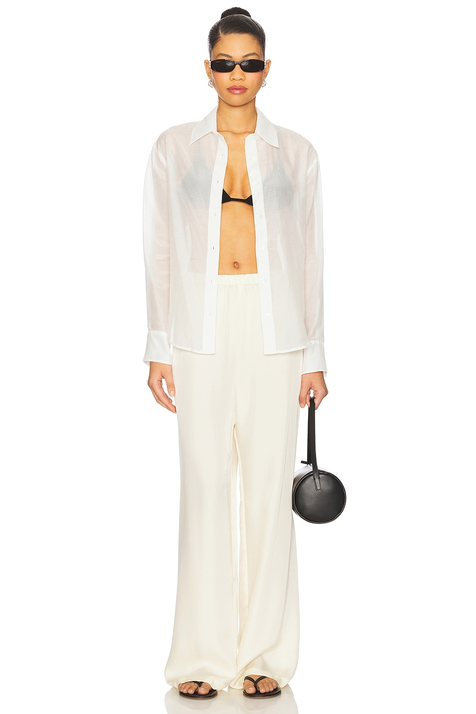 Rye White Sheer Shirt Dress Sold Out NYC The Sheer Silk Shirt In
