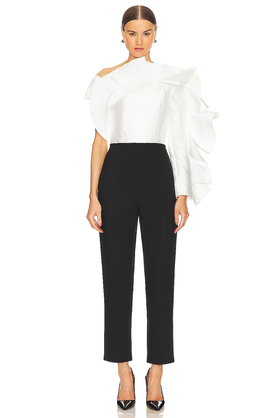 SOLACE London Hana Jumpsuit in Cream & Black | REVOLVE