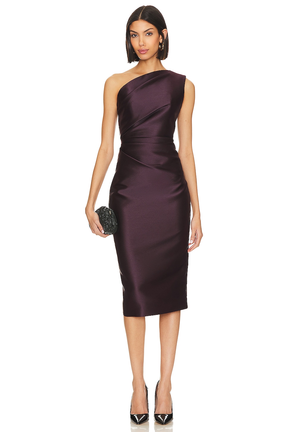 SOLACE London Orla Midi Dress in Plum | REVOLVE