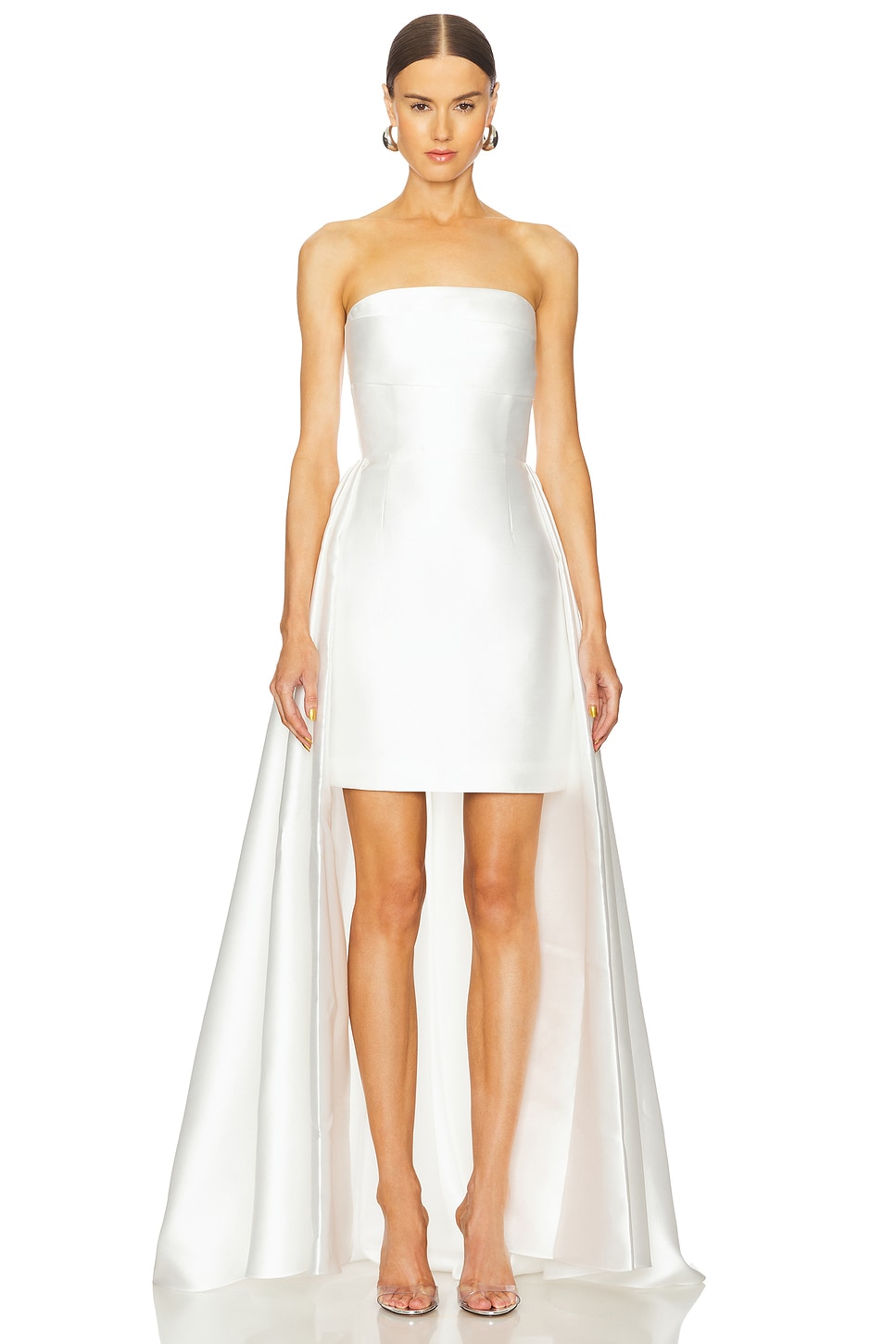 【SOLACE LONDON】トリーナ アシンメトリー サテン ミニドレス SOLACE London Trina Mini Dress in Cream | REVOLVE