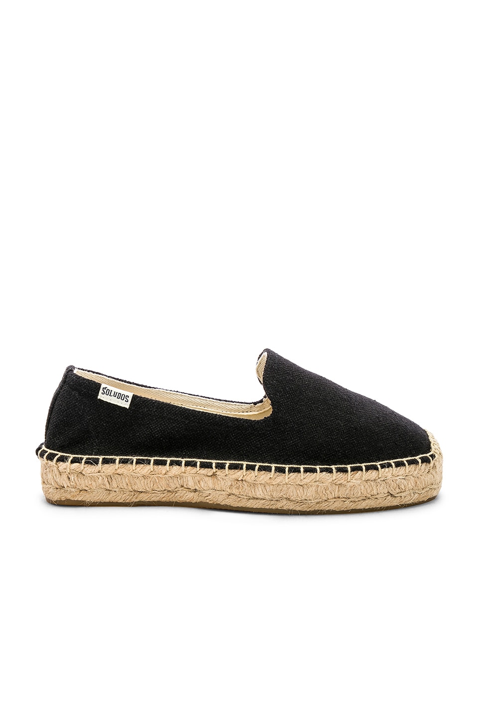 Click to view more detailed imagery on our partner's website Soludos Platform Smoking Slipper Espadrille In Black