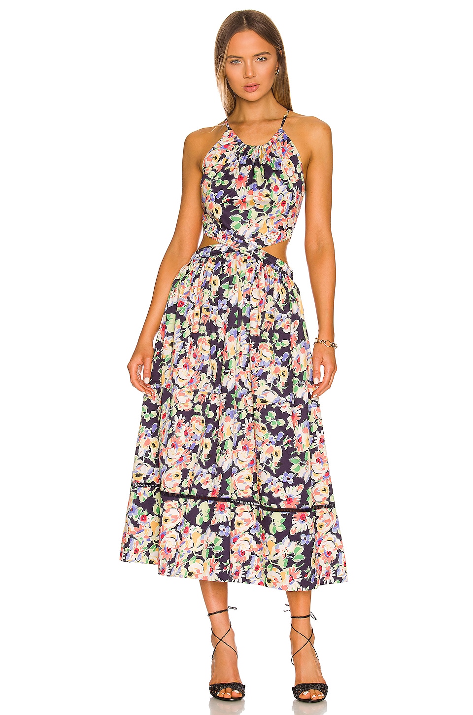 ROSE CUT OUT NAVY DRESS main image 1