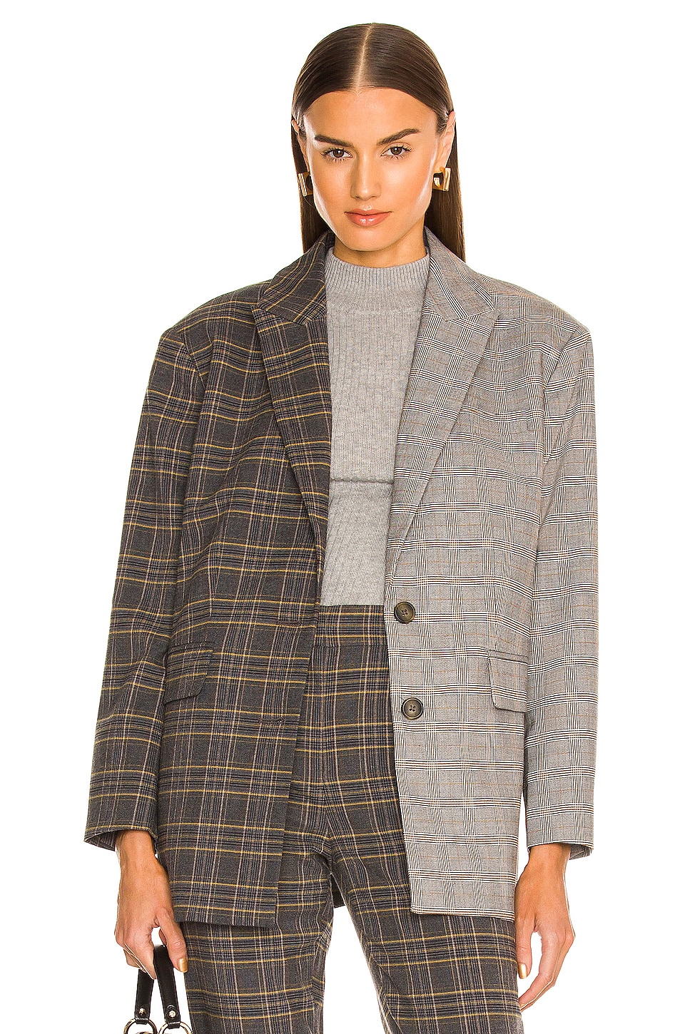 Something Navy Oversized Contrast Plaid 