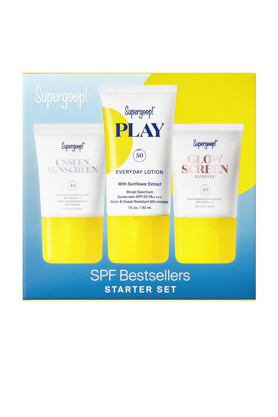 Supergoop! KIT DE DÉMARRAGE DES BEST SELLER SPF SPF BESTSELLERS STARTER KIT