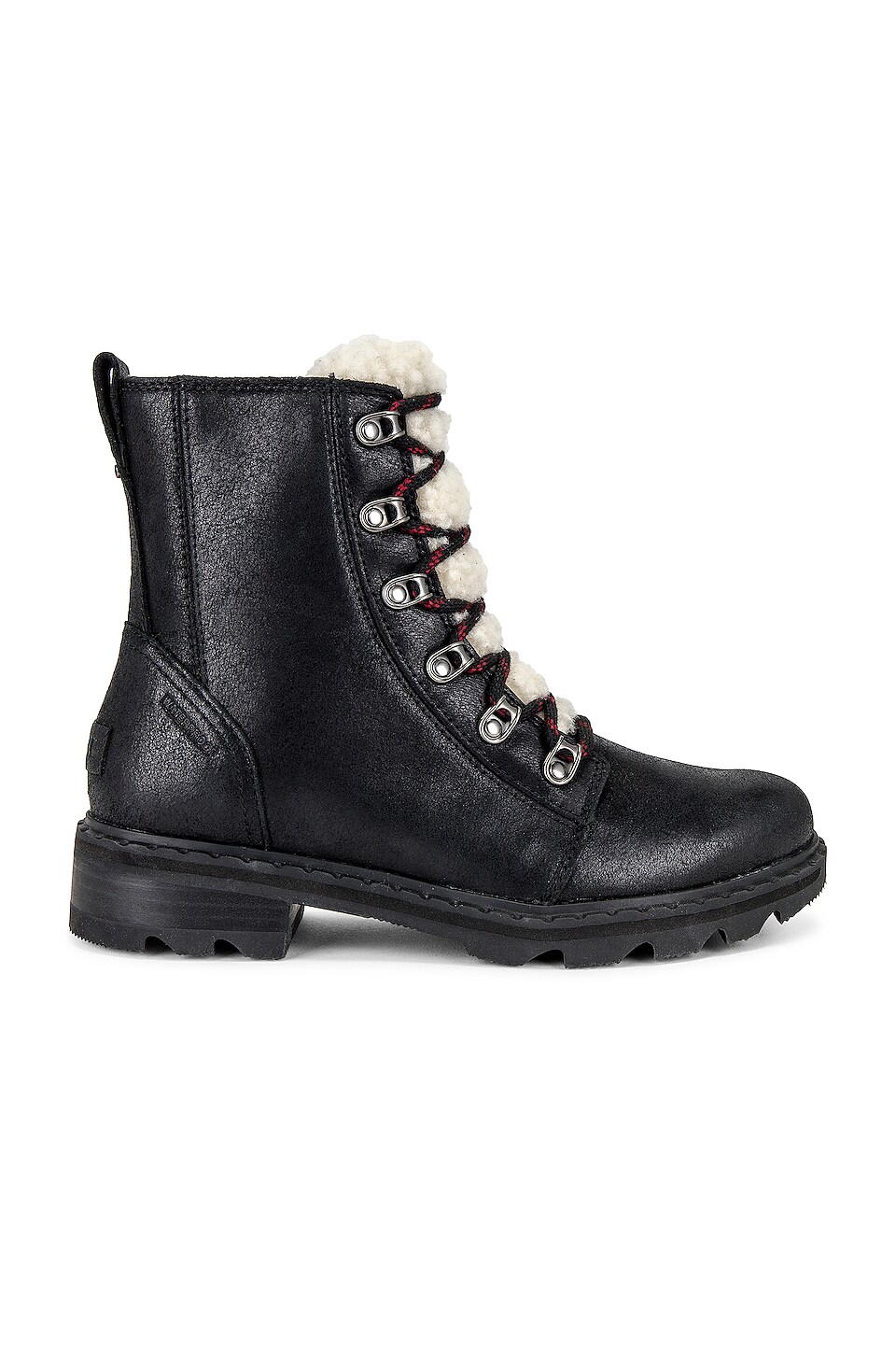 Sorel Shearling Lined Lennox Lace Cozy Boot in Black & Nocturnal | REVOLVE
