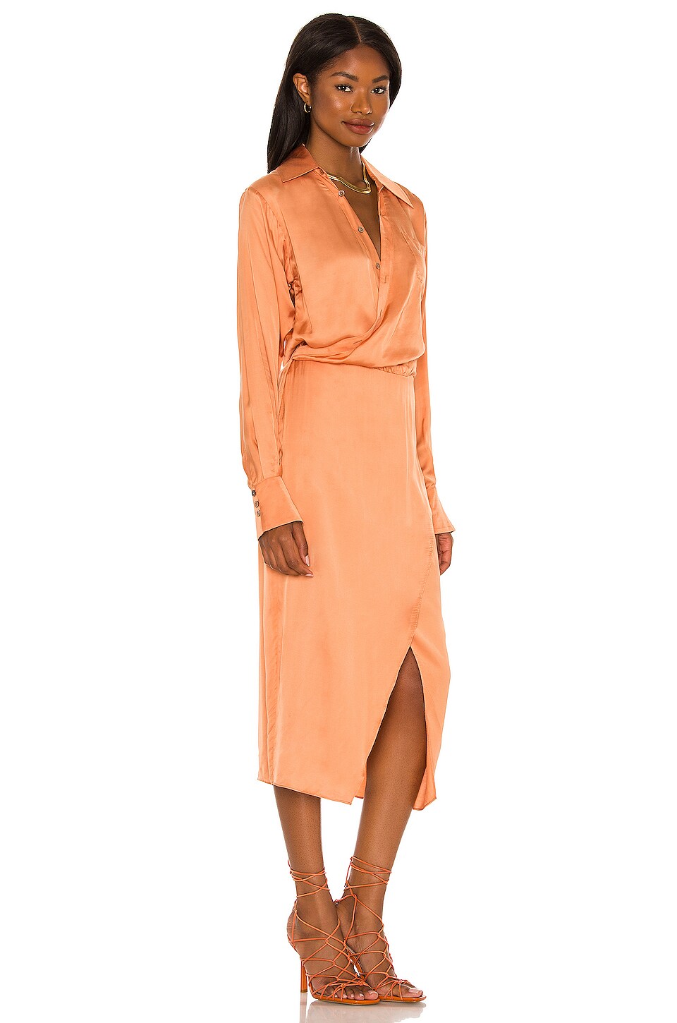 Song of Style Thea Midi Dress in Peach