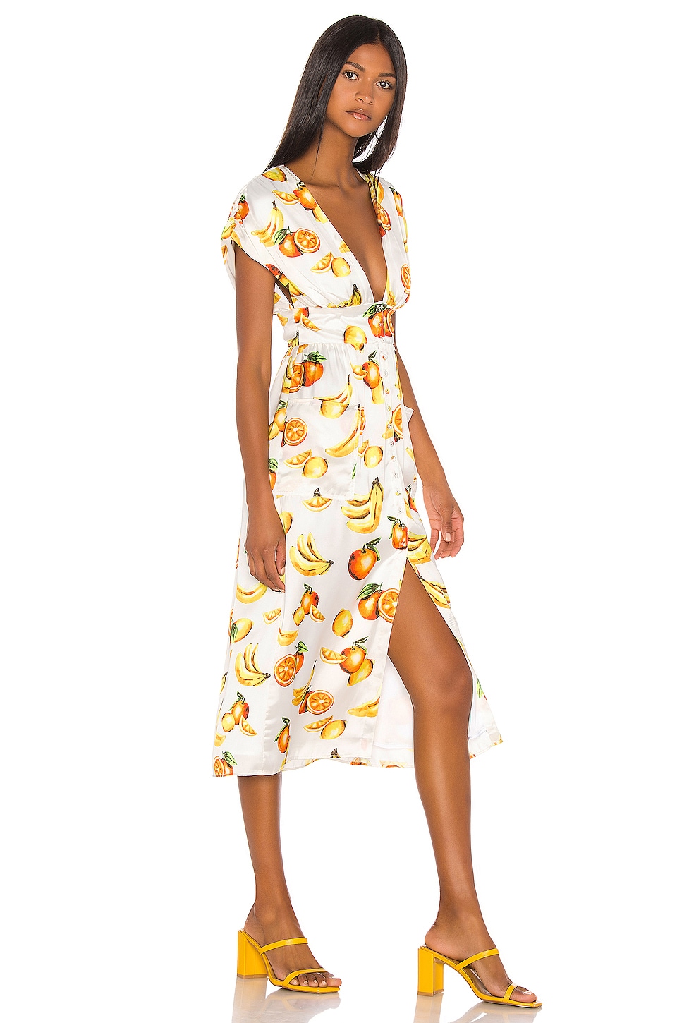 Song of Style Sia Midi Dress in White Fruit