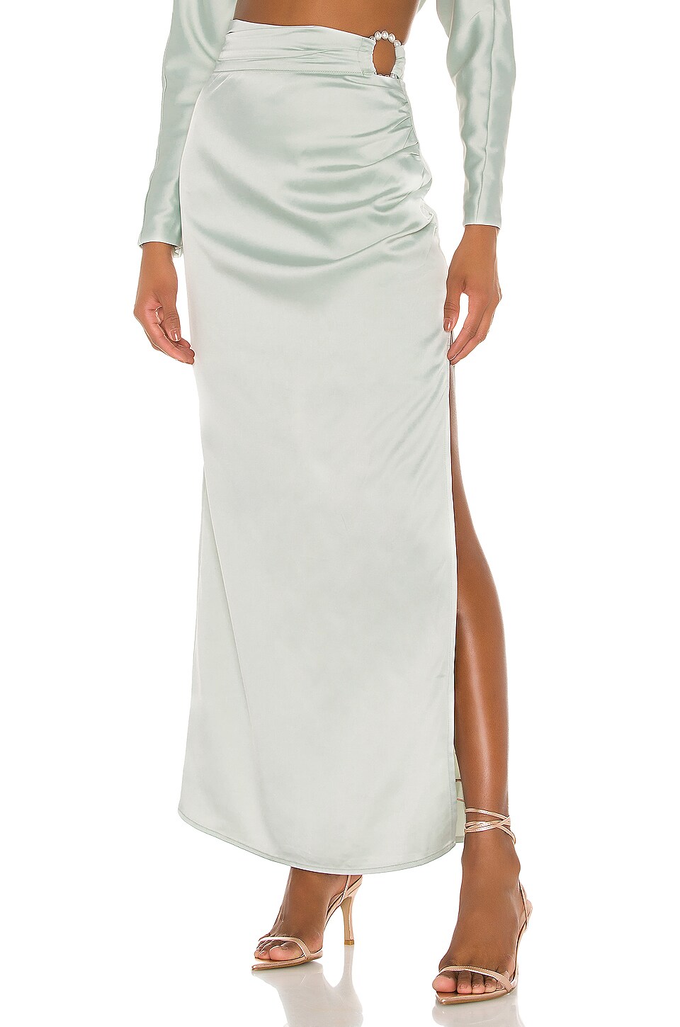 white maxi skirt with slits