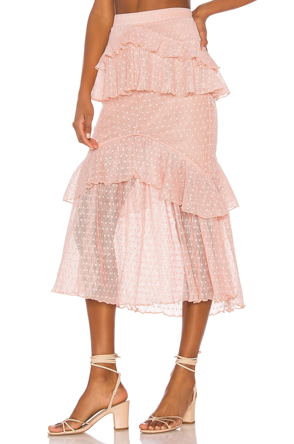 Song of Style Ada Midi Skirt in Pink Blush