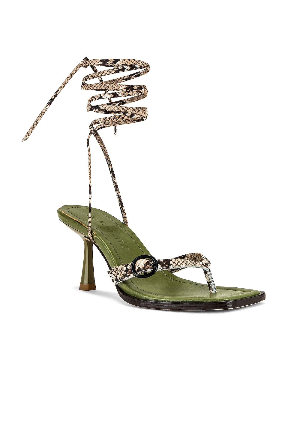 Song of Style Cleo Heel in Brown Snake
