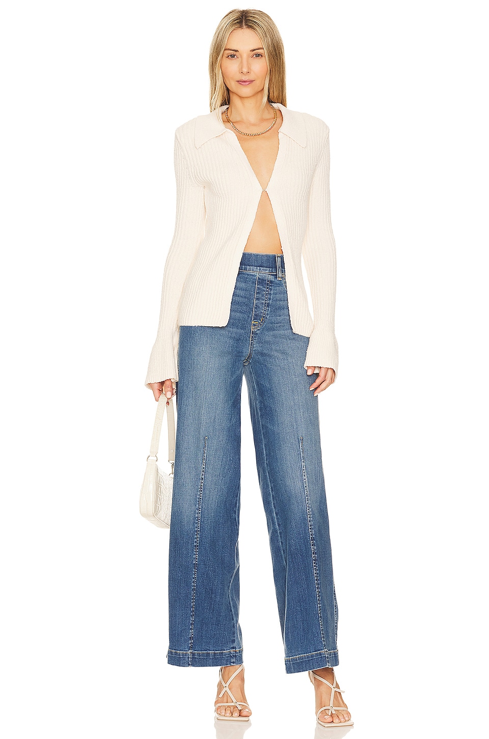 SPANX Seamed Front Wide Leg Jean in Vintage Indigo | REVOLVE