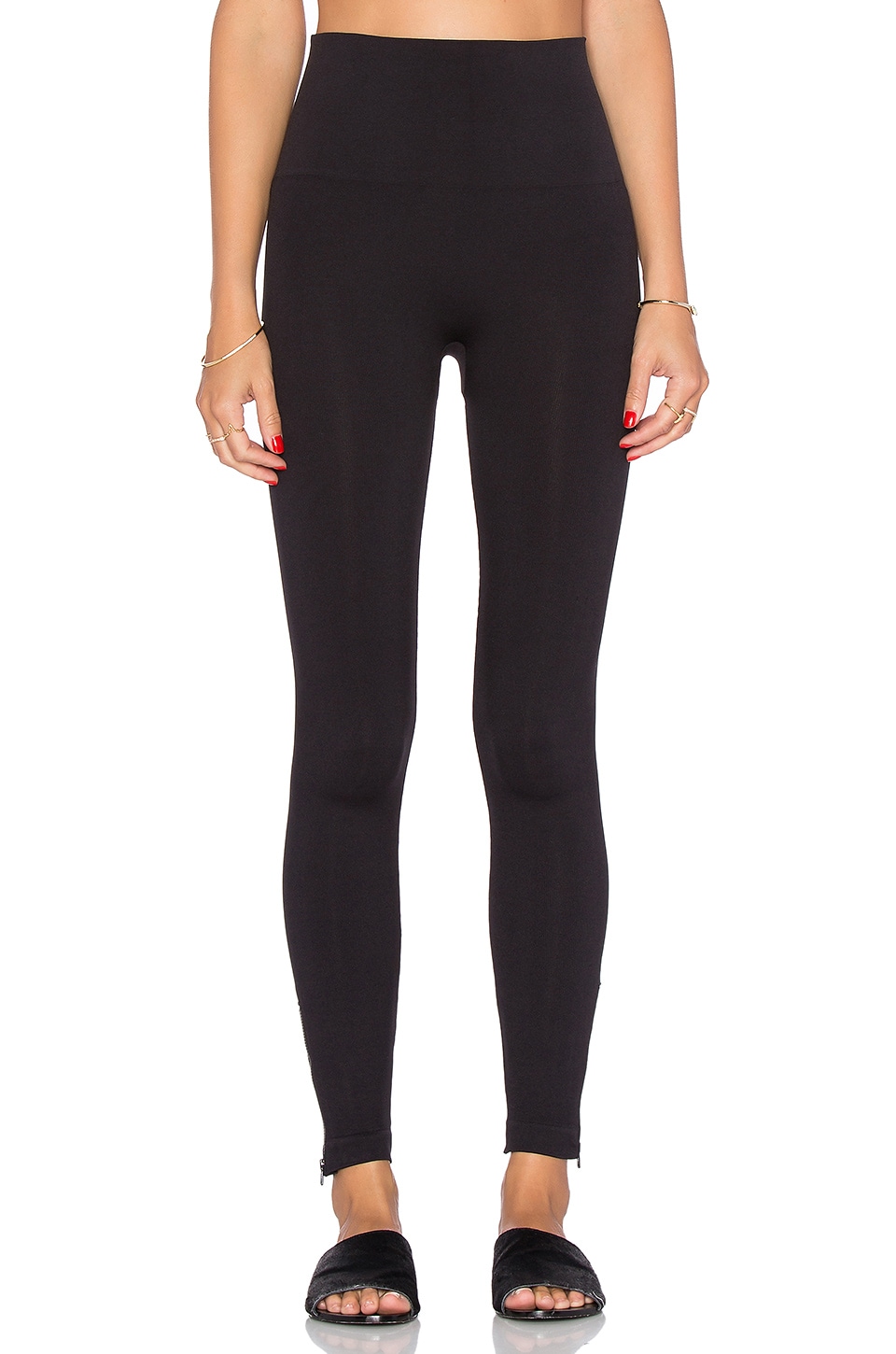 SPANX, Pants & Jumpsuits, Spanx Side Zip Look At Me Now Seamless Legging  Black Gold Zipper Xl