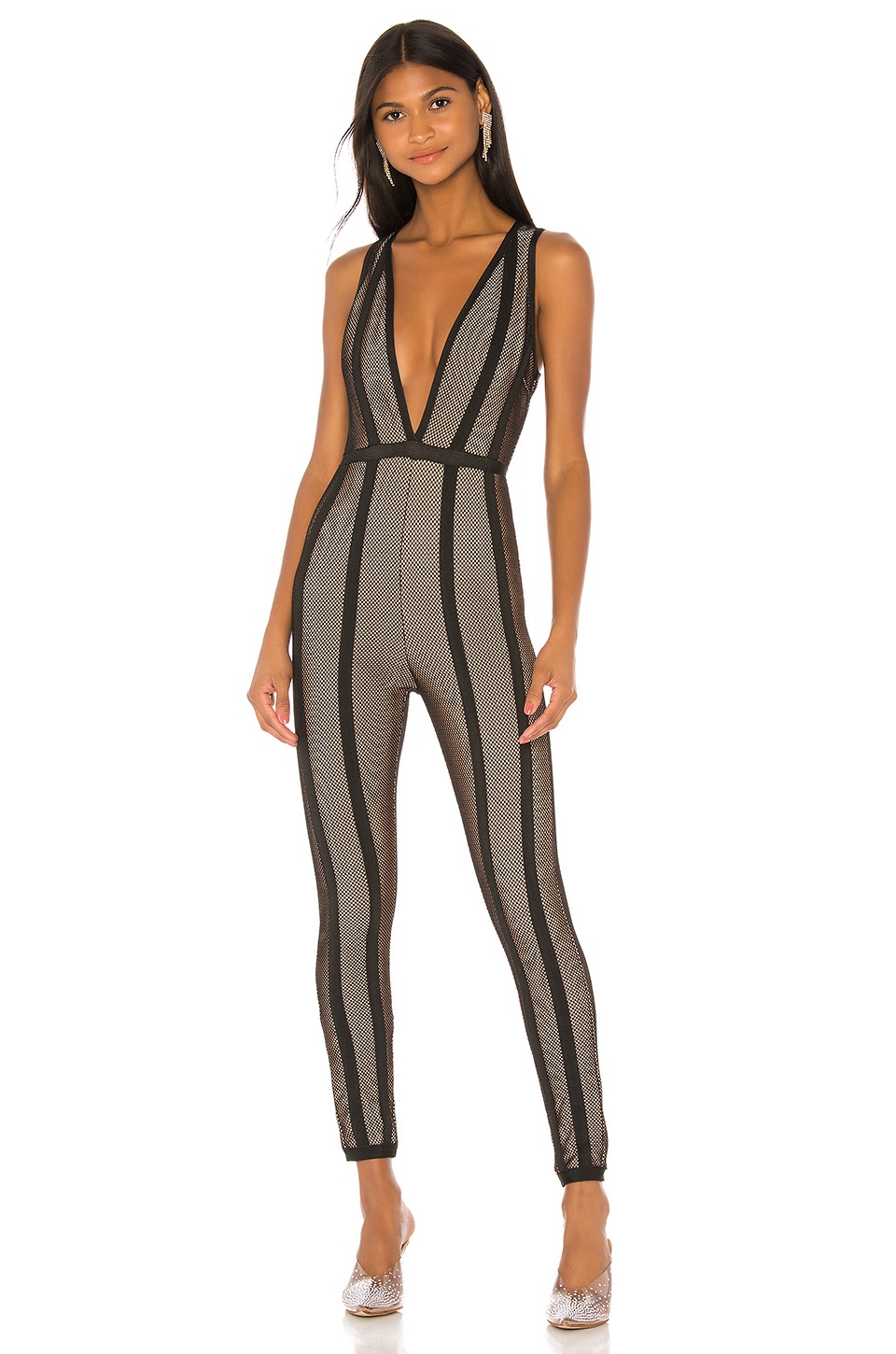 view 1 of 3 Niki Fishnet Catsuit in Black