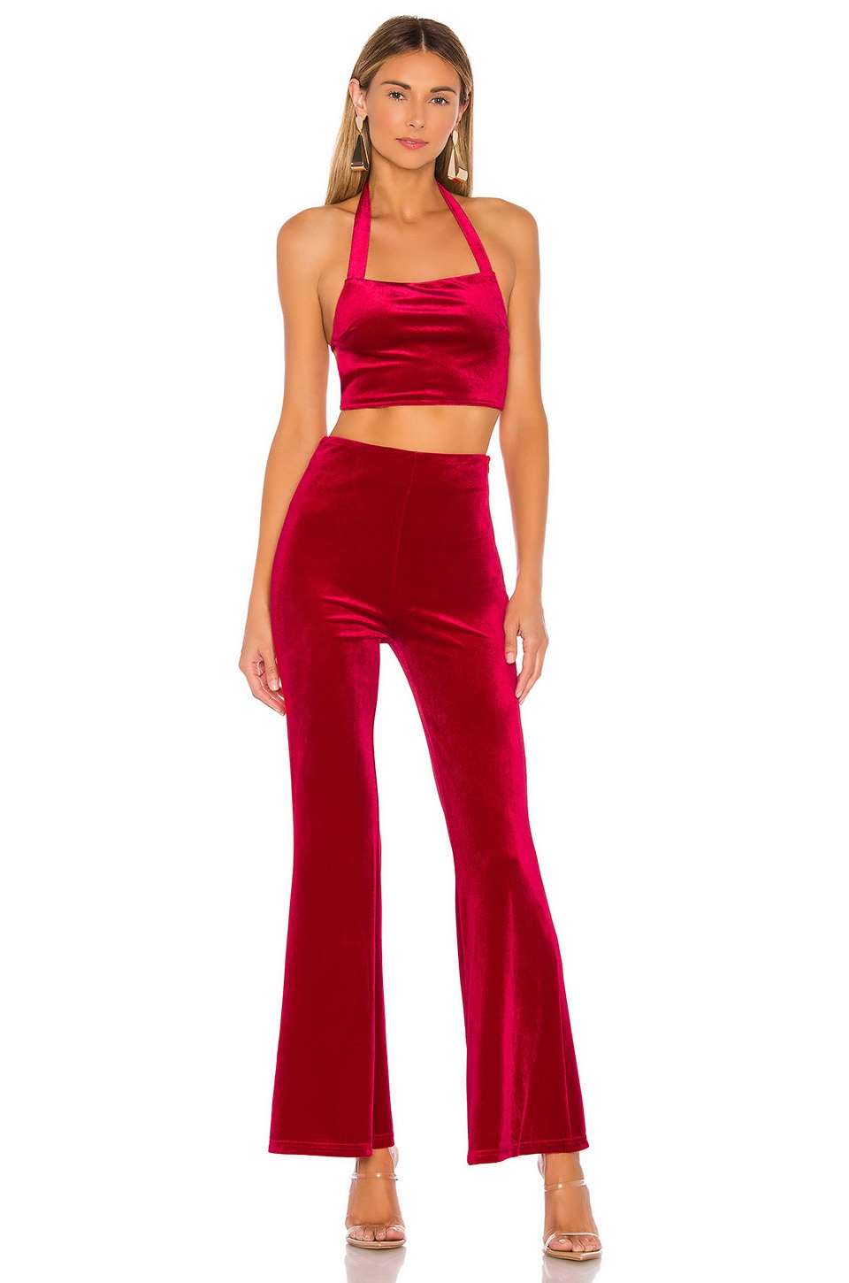 red pant set