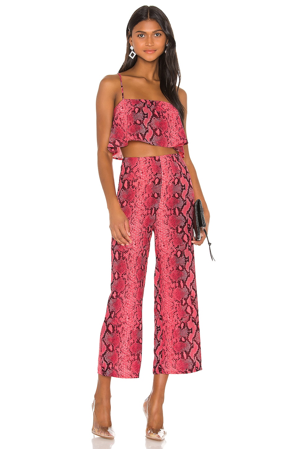 view 1 of 3 Zoe Cami Pant Set in Neon Pink Snake