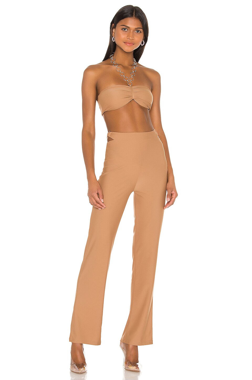 view 1 of 3 Paris Halter Pant Set in Tan