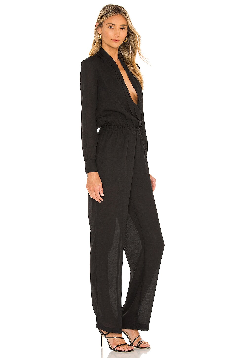superdown Kaela Drape Neck Jumpsuit in Black