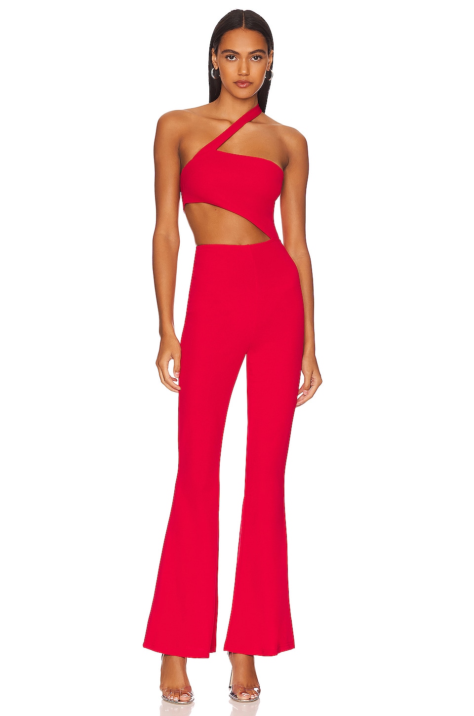 Impressions Major Charisma Denim Jumpsuit in Red S / Red